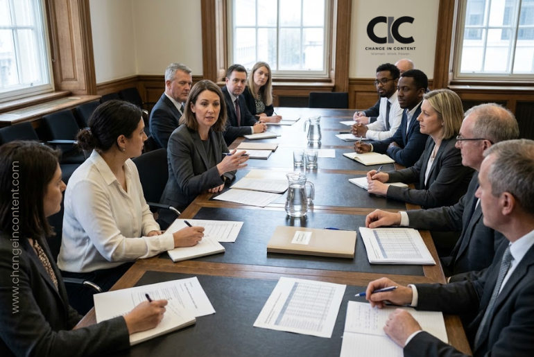 Workers, employers and policy specialists take part in a UK consultation meeting on equal-pay reform.