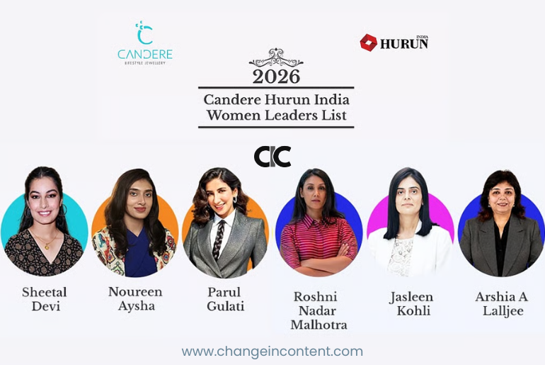 A poster of the awardees from the Candere Hurun India Women Leaders 2026 List