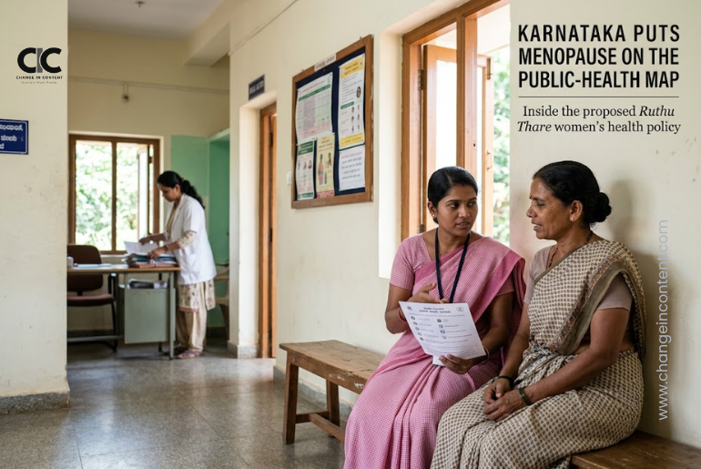 Karnataka health officials and women’s health experts announcing the proposed Ruthu Thare menopause-care programme.